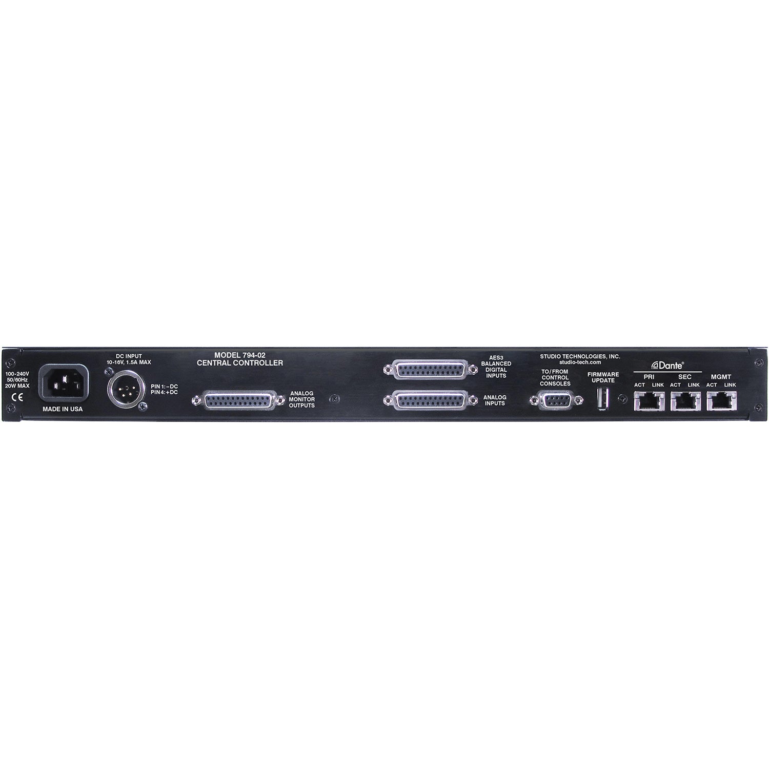 Studio Technologies Model 794-02/795 - StudioComm Monitor Controller System (Analog / Dante / Balanced AES)