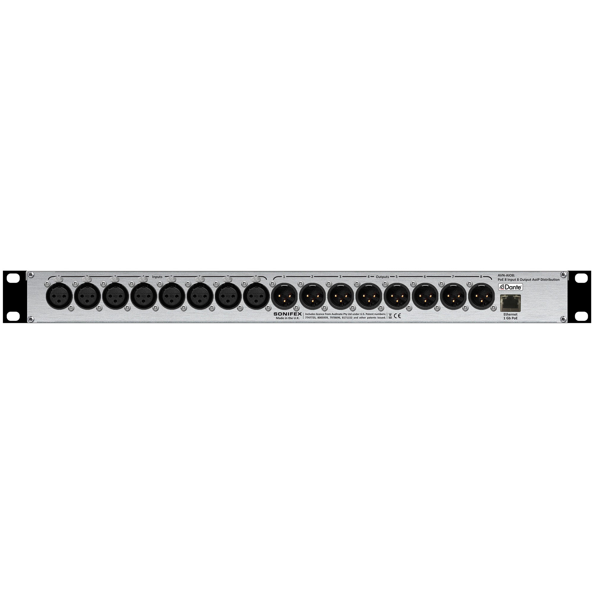 Sonifex AVN-AIO8 - 8-Input 8-Output Dante Interface with PoE