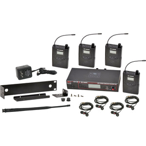 Galaxy Audio AS-1200-4 - AnySpot AS-1200 Wireless In-Ear Monitor System Band Pack with EB4 Earbuds (N Band / 518 - 542 MHz)