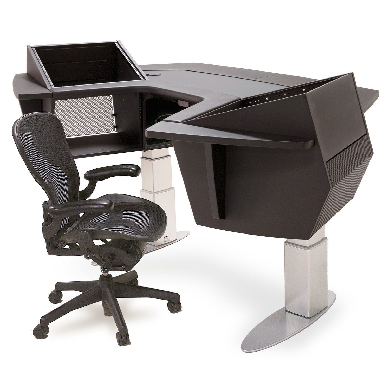 Argosy A260S-LR-B-B Aura.260S Sit-Stand Workstation W/Upper Rack On Left & Right