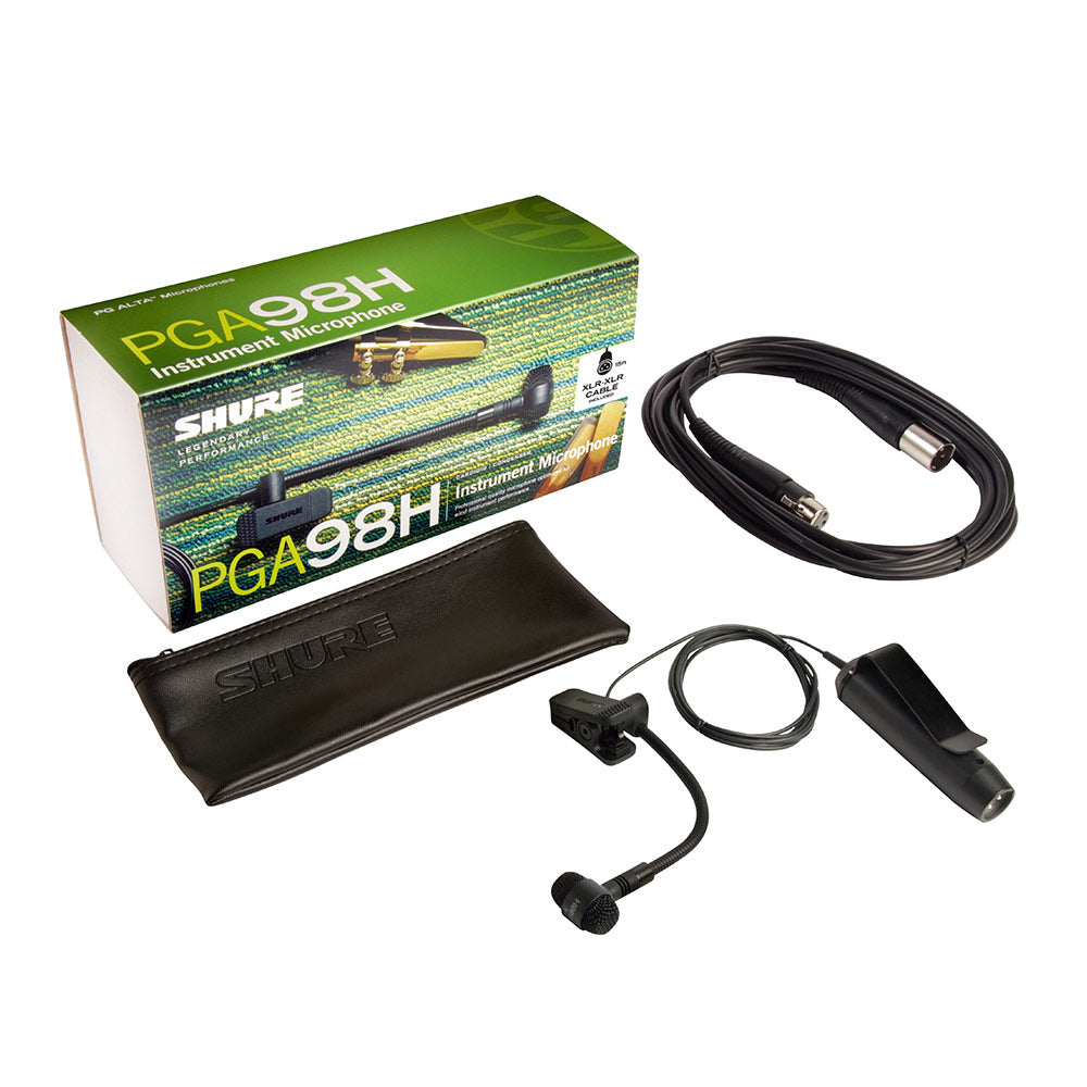 Shure PGA98H-XLR Cardoid Condenser Gooseneck Instrument Microphone (XLR Termination)