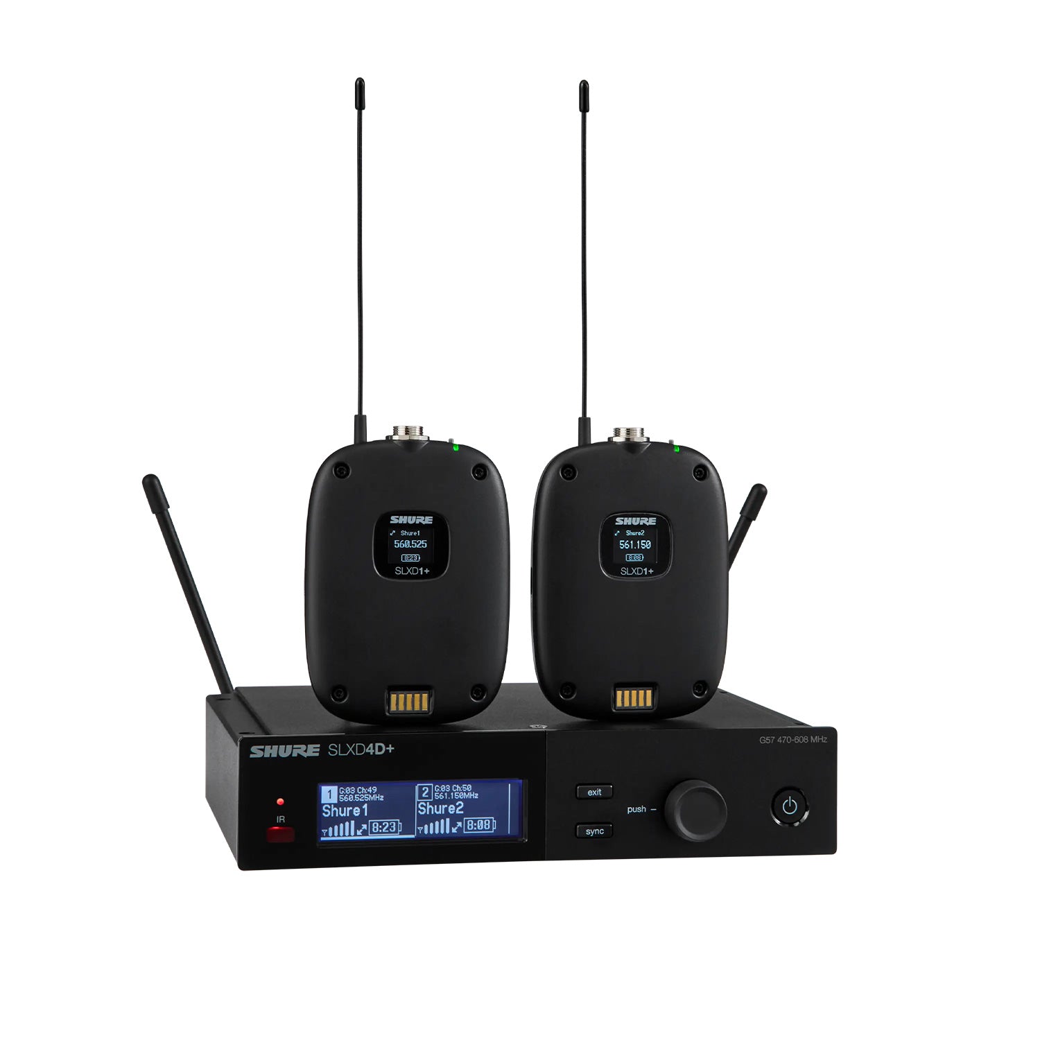 Shure SLXD14D+ - Dual Bodypack Wireless System (G57 Band/470-616 MHz)