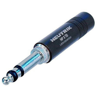 Neutrik NP3TB-B - 1/4" B-Gauge 3-Pole Plug (Black Shell / Nickel Contacts)