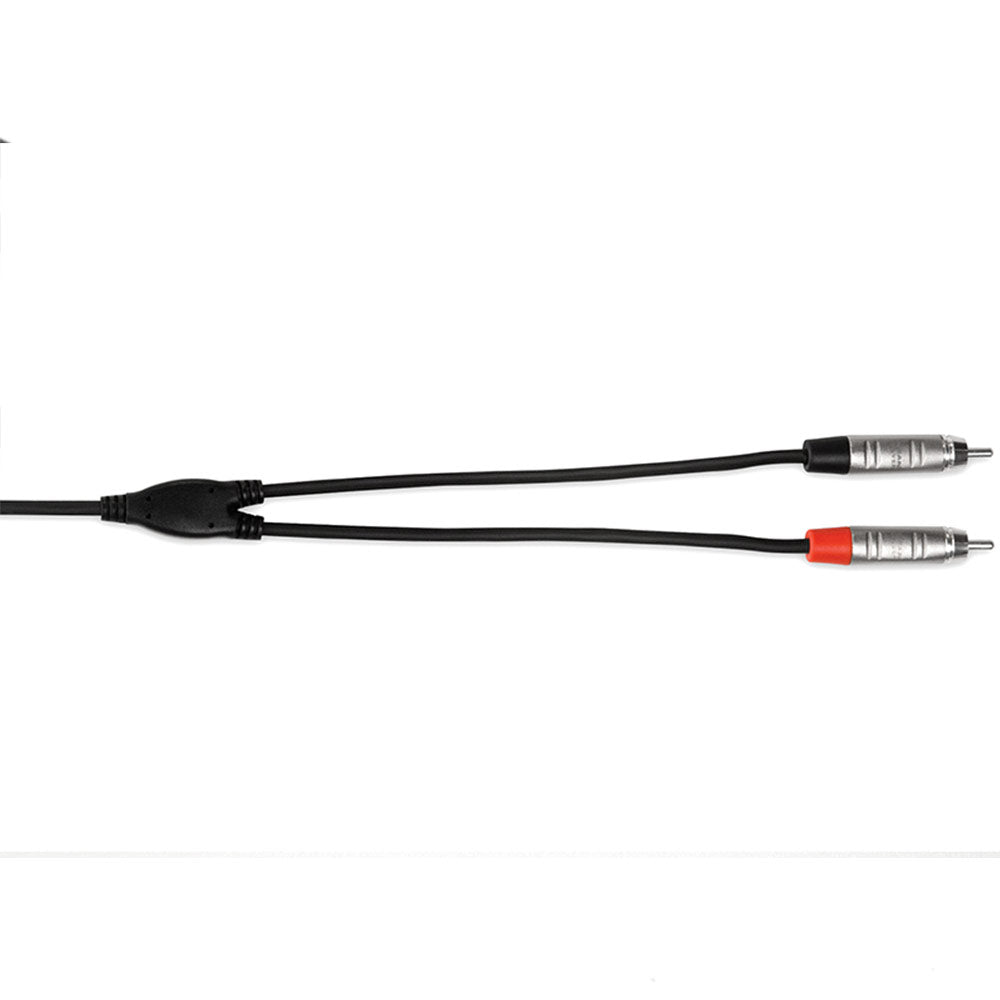 Hosa HMR-010Y REAN 3.5 mm TRS to Dual RCA Pro Stereo Breakout Cable, 10 feet