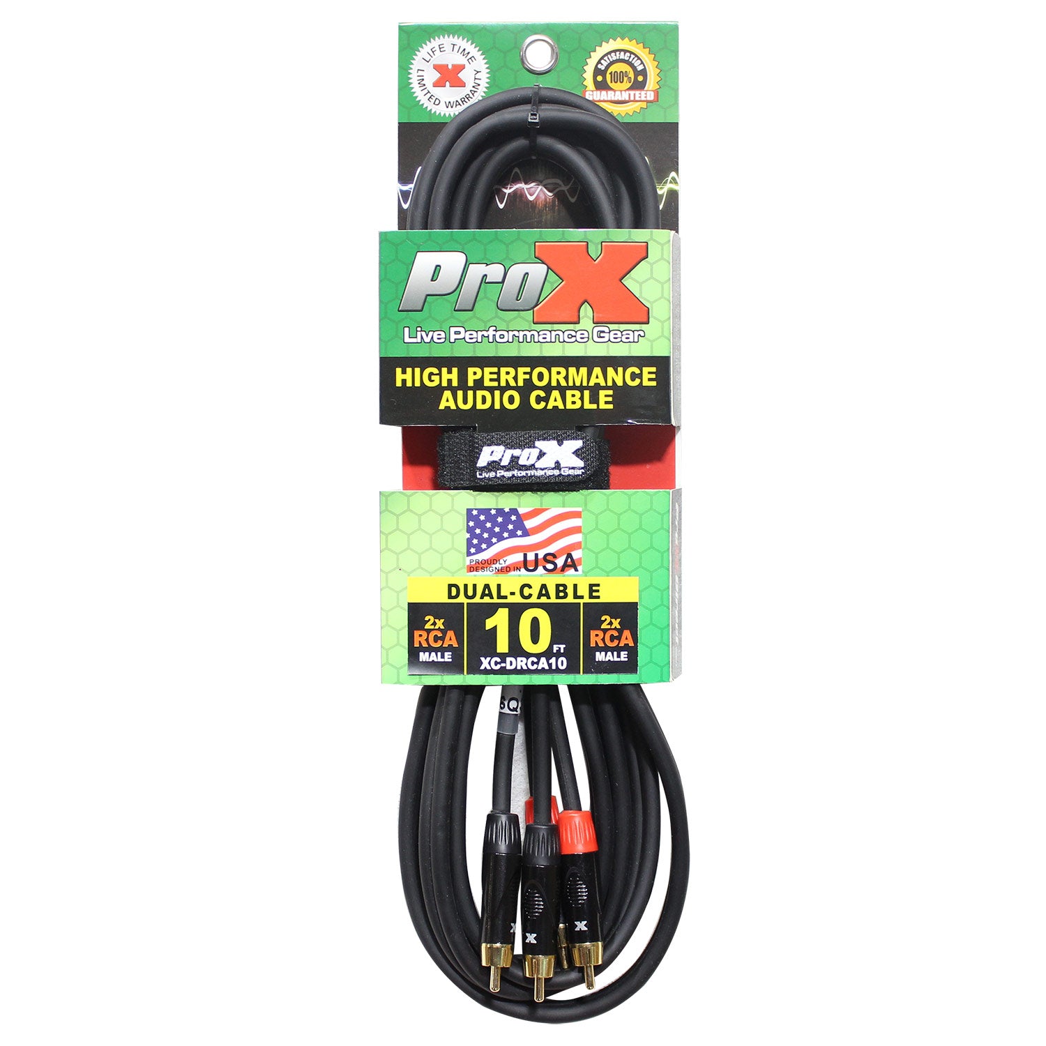 ProX XCDRCA10 10FT. Dual RCA Male To Dual RCA Male