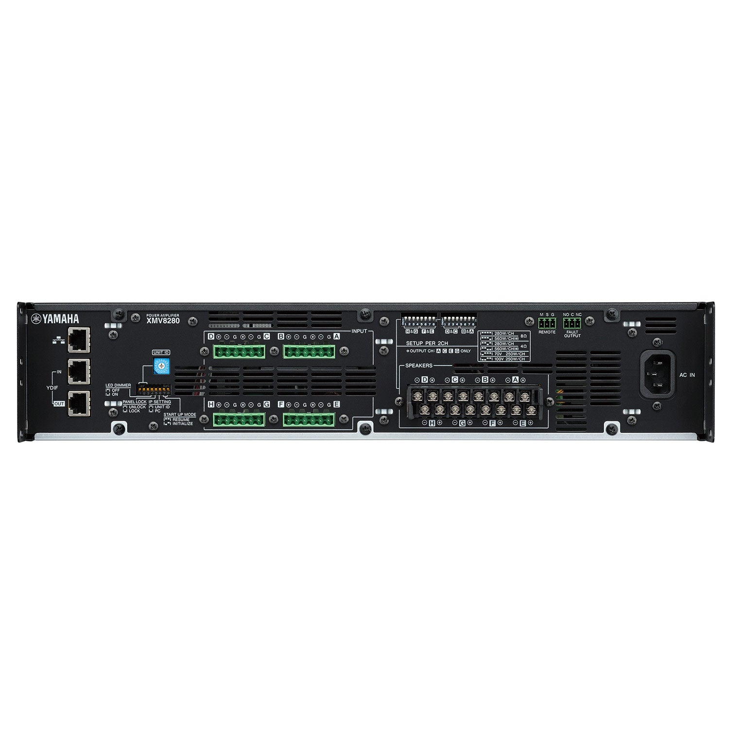 Yamaha XMV8280 8-Channel Power Amplifier with YDIF Interface