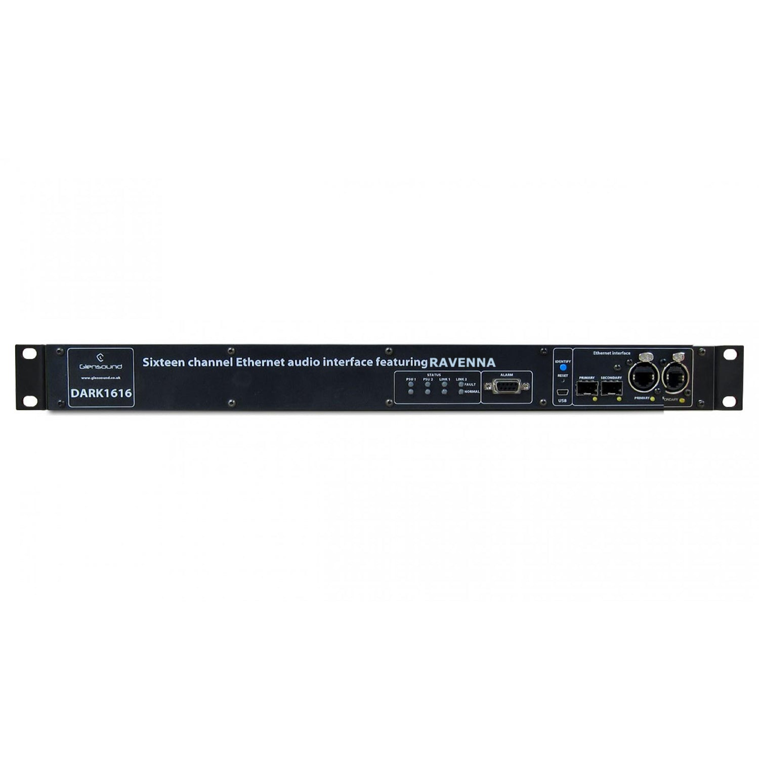 Glensound DARK1616/R - RAVENNA Audio Network 16 Input / 16 Output AES / Analog Break Out Box