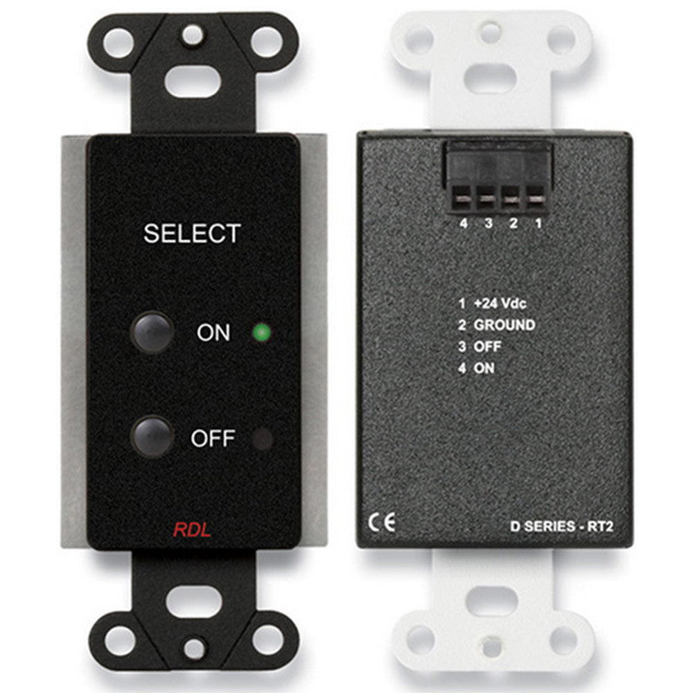 RDL DB-RT2 Remote Control On/Off Selector in Decora Wall Plate (Black)
