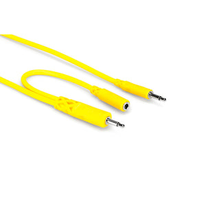 Hosa CMM-515Y Hopscotch 1/8" TS Patch Cable with Pigtail (6 Inch / Yellow / 5 Pack)