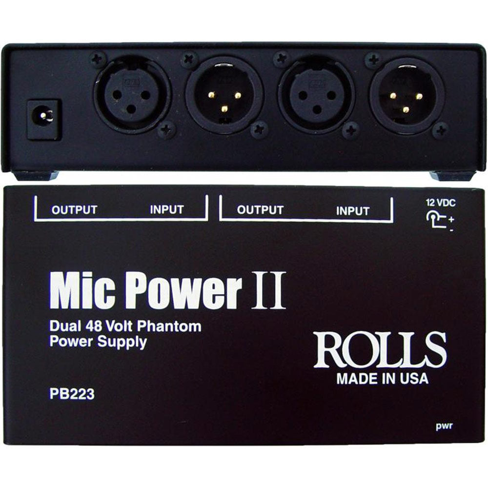 Rolls PB223 Mic Power II Dual 48V Phantom Power Supply