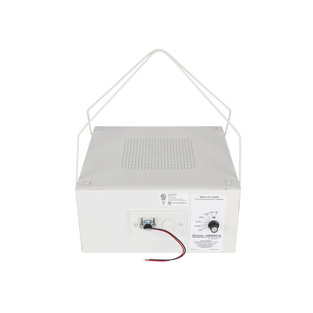 AtlasIED M1000-W - 8-Inch Dual-Cone Sound Masking Speaker with Transformer and Enclosure (White)