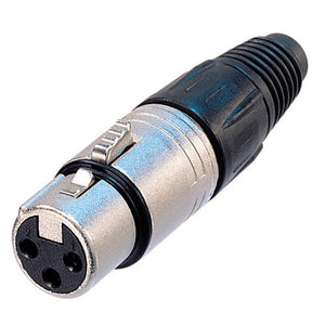 Neutrik NC3FX-D 3-Pin Female XLR Connector - Nickel/Silver - Bulk