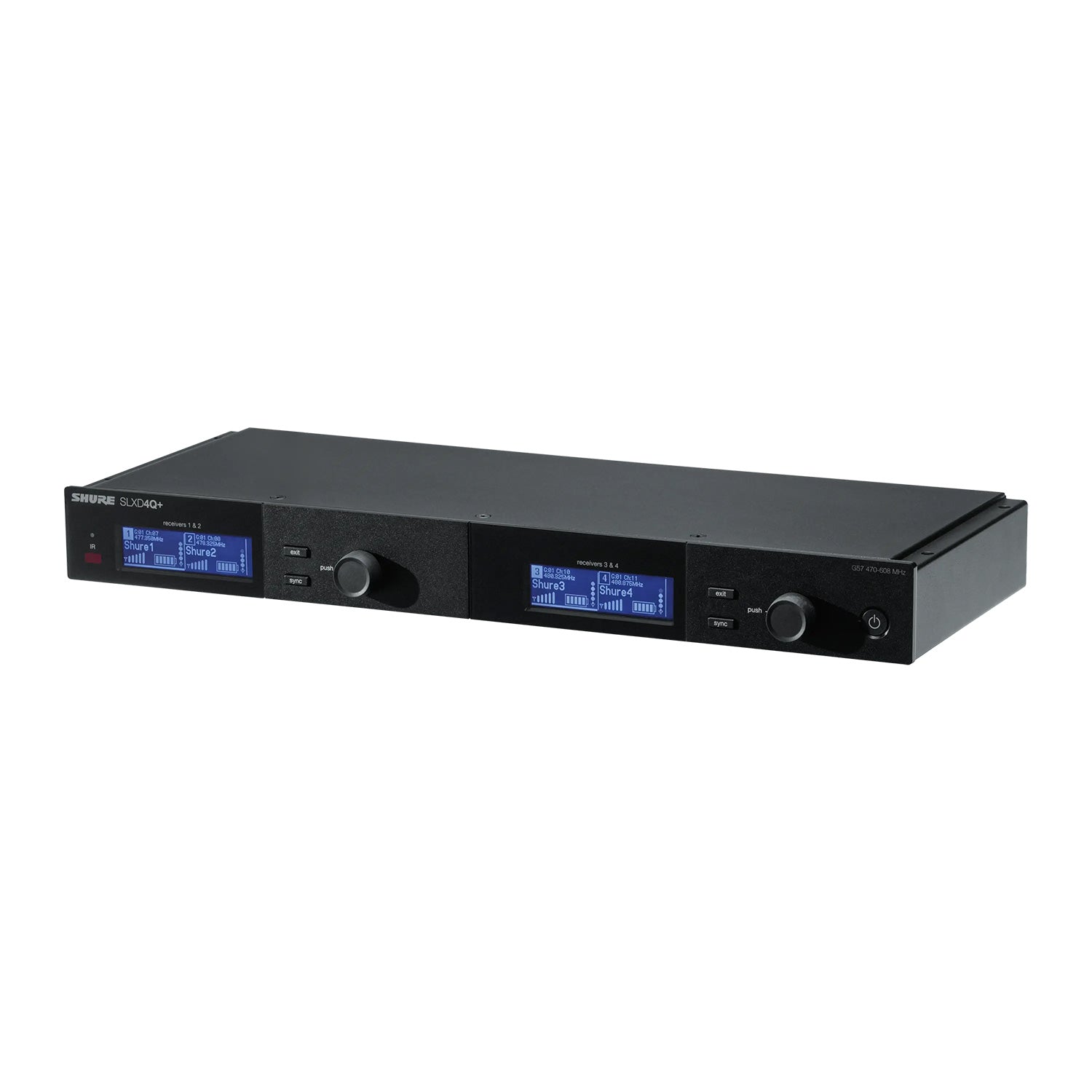 Shure SLXD4Q+ - Quad Channel Wireless Receiver for SLX-D Systems (G57 Band / 470-616 MHz)
