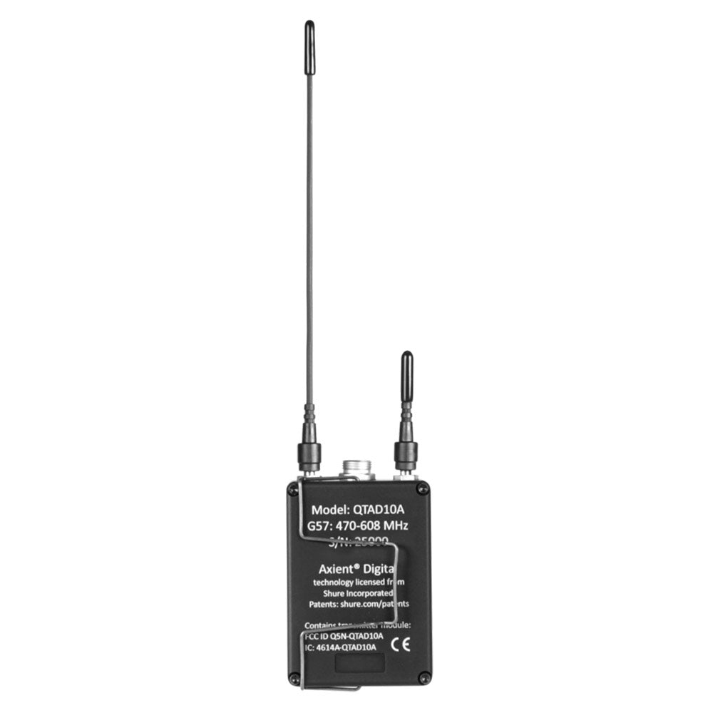 Shure Q5X QT-AD10A AQUAMIC Waterproof Bodypack Wireless Transmitter (G57 Band / 470-616 MHz)