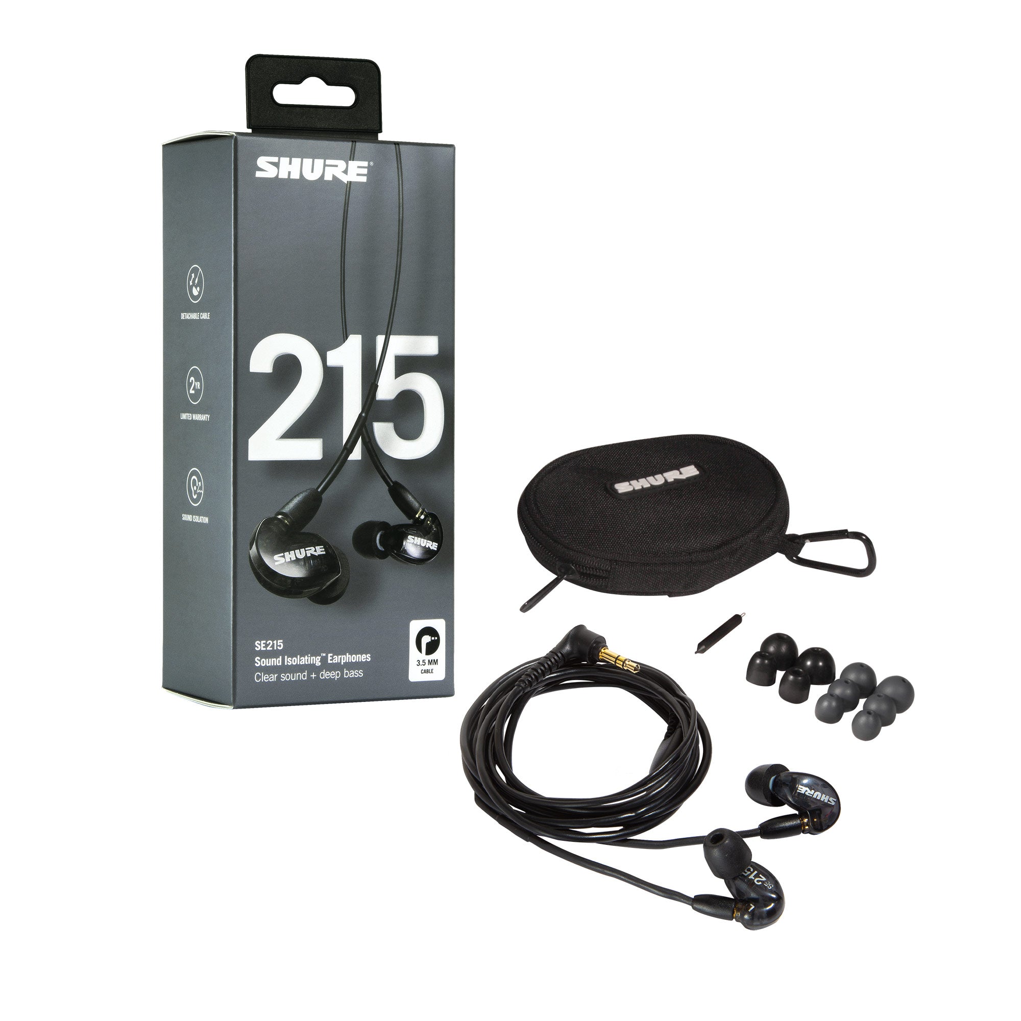 Shure SE215-K - Professional Sound Isolating Earphones (Black)