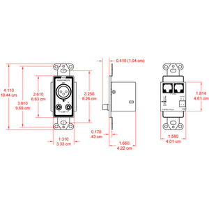 RDL D-TPSL2A Decora Mount Active Format-A Sender - XLR/RCA Input (White)