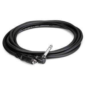 Hosa CPR-103R Right-angle 1/4 in TS to RCA Unbalanced Interconnect, 3 feet