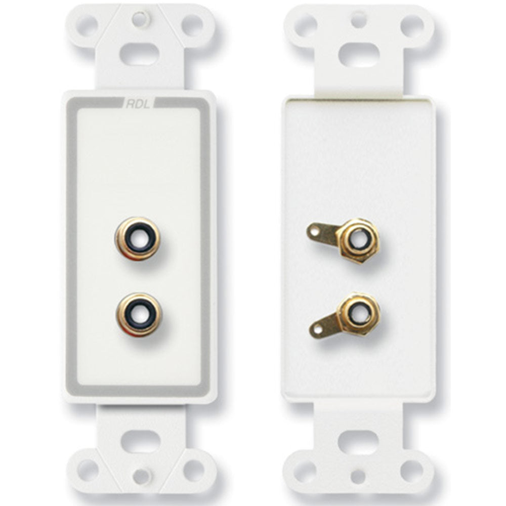 RDL D-PHN2 Dual Phono Jacks on D Plate - Solder type