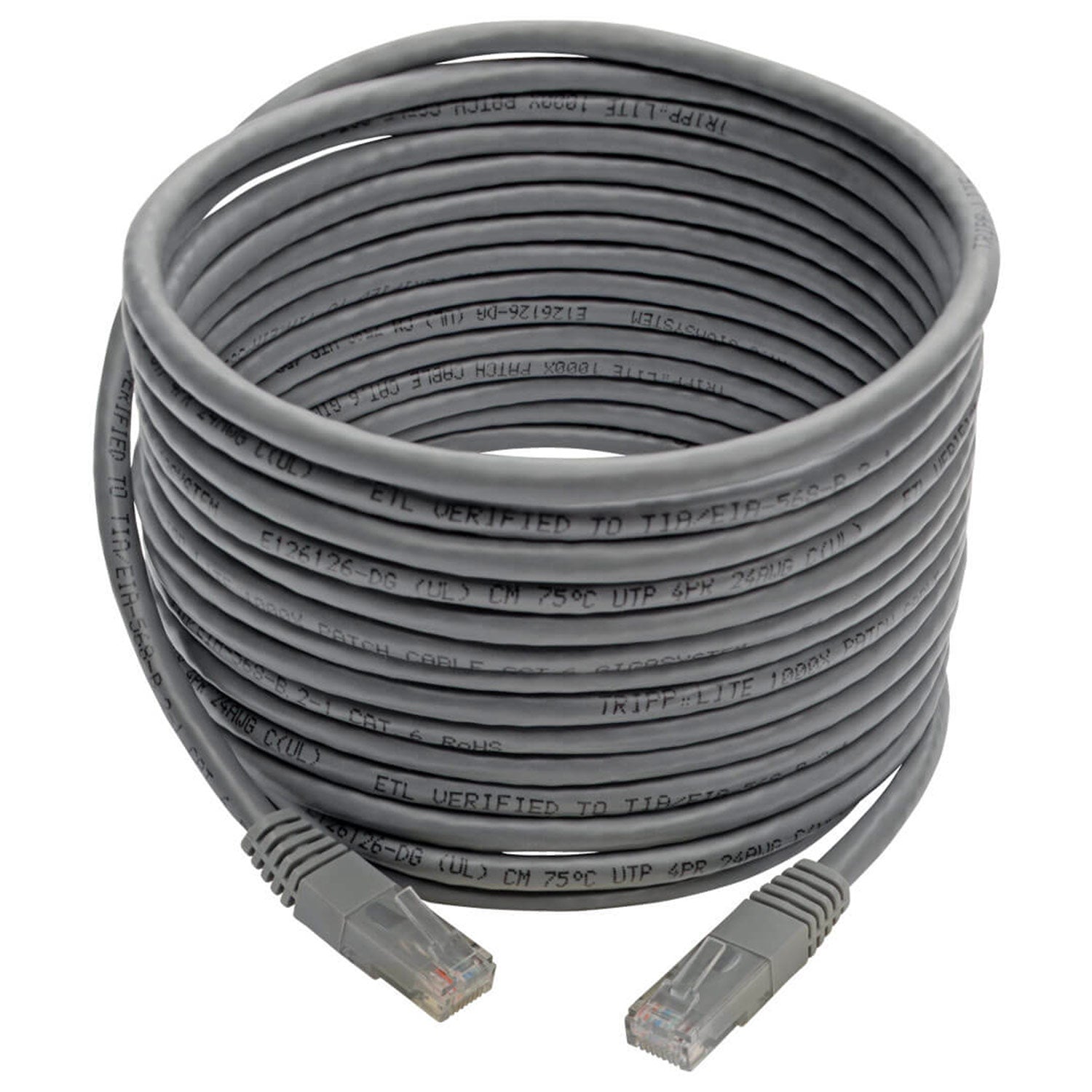 Tripp Lite N200-020-GY - Premium Cat5/5e/6 Gigabit Molded Patch Cable, RJ45 M/M 550MHZ Gray 20 Feet
