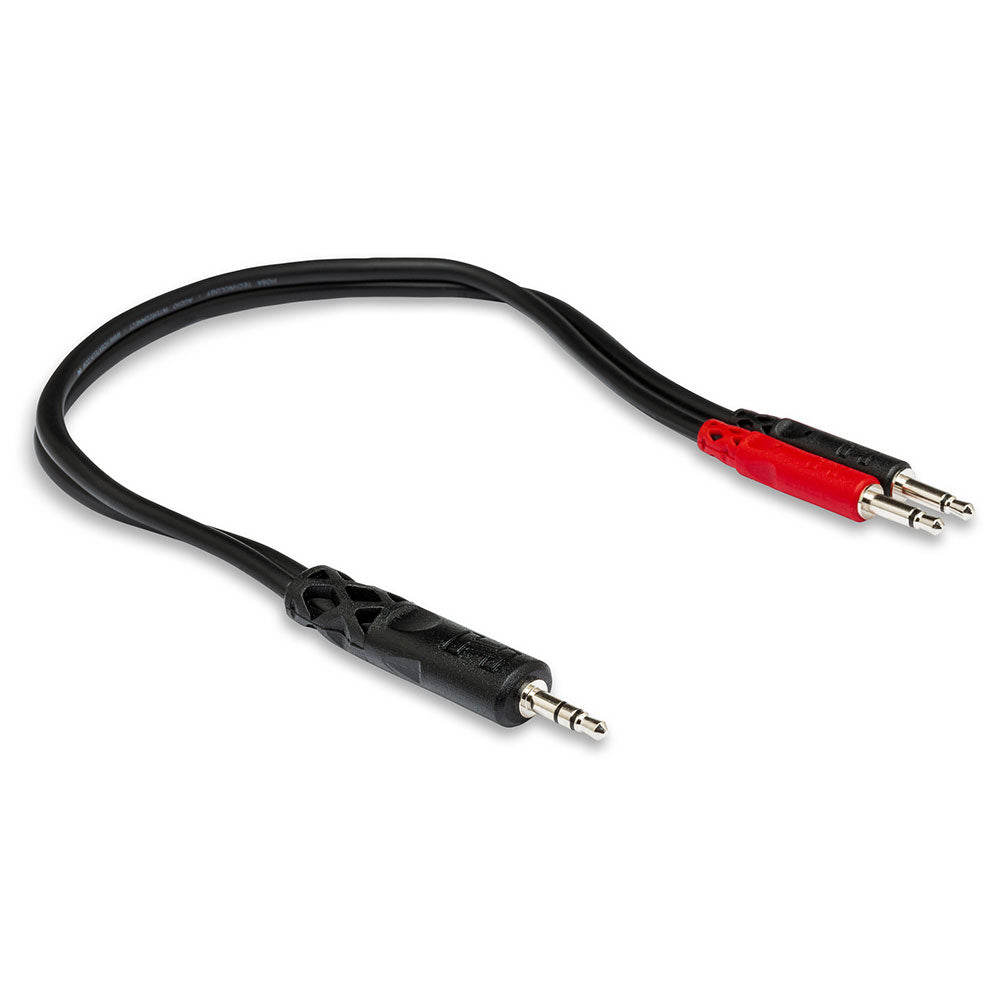 Hosa YMM-152 - Stereo 3.5mm TRS to Dual 3.5mmm TS Breakout Cable (12 Inch)