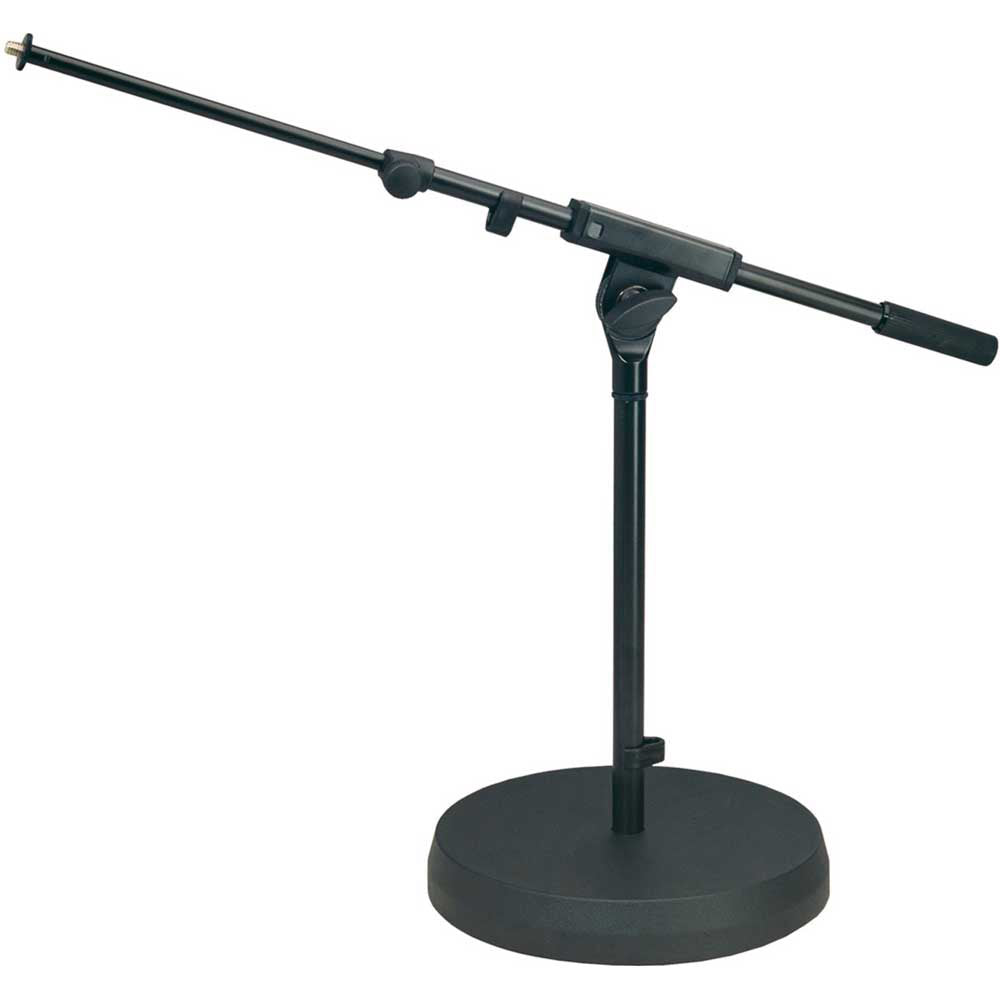 K + M 25960 Low Profile Round Base Telescopic Boom Microphone Stand