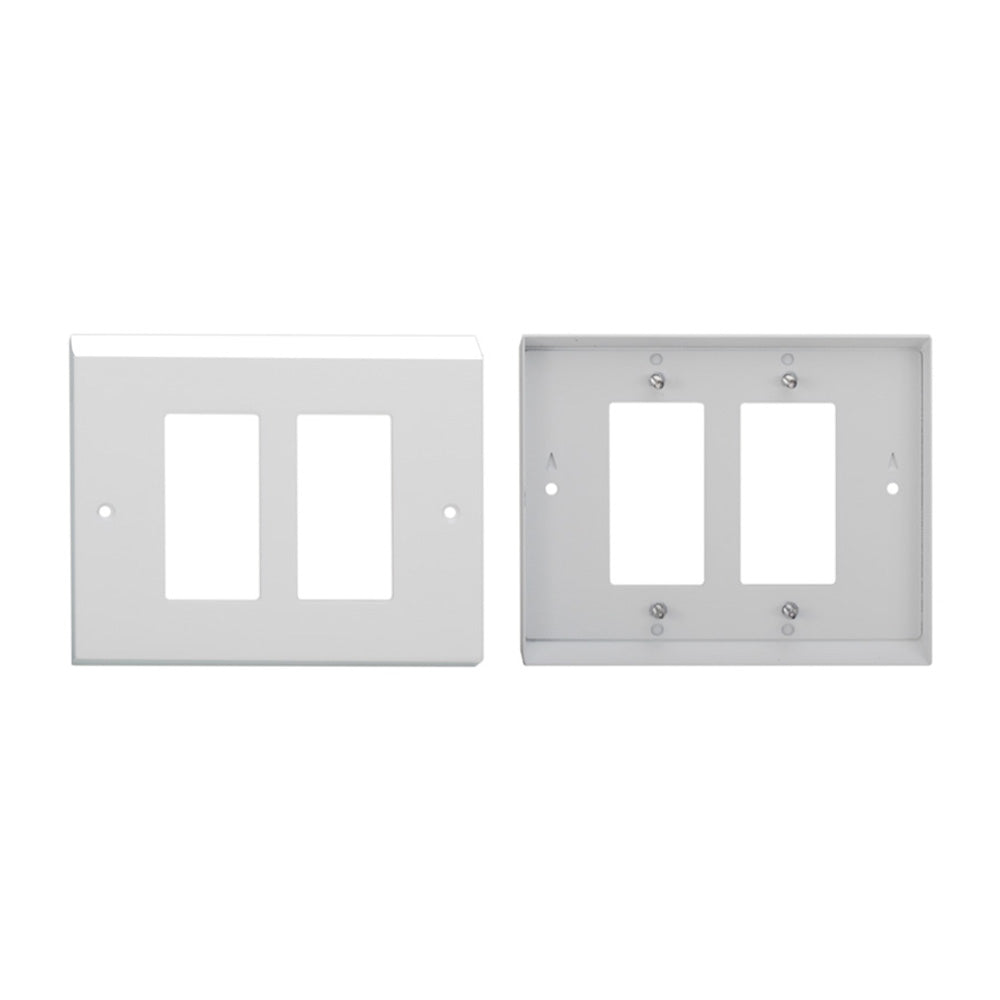 RDL EP-2W - European Adapter Plate for Two D-Style Products (White)