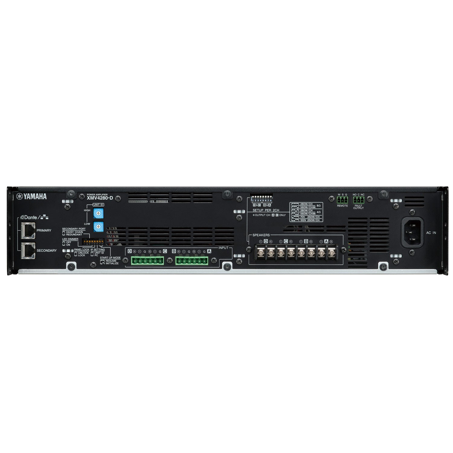 Yamaha XMV4280-D 4-Channel Power Amplifier with Dante Interface