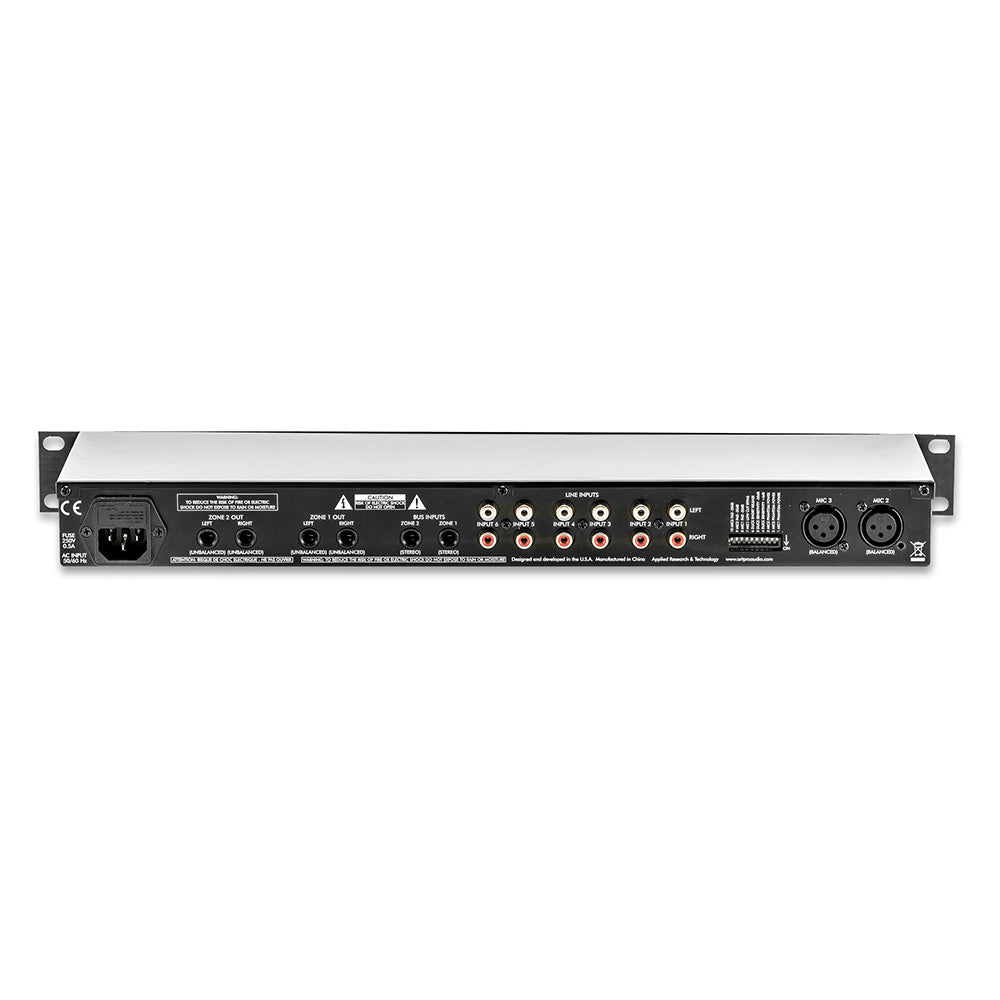 ART MX624 - Six Channel Stereo Install Mixer with Two Zones