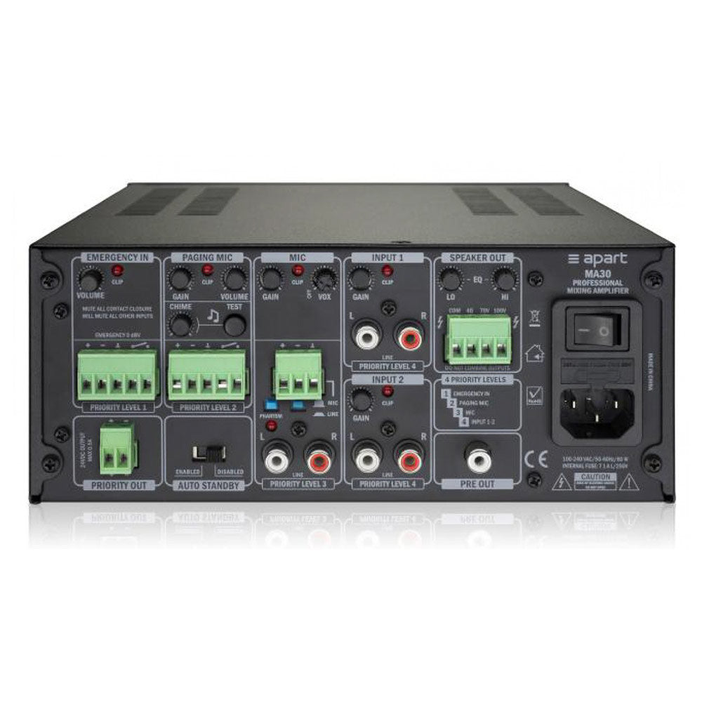 Biamp MA30 Half-Rack 30-Watt Mixer Amplifier