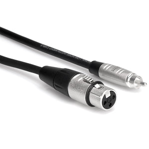 Hosa HXR-015 Pro Unbalanced Interconnect, REAN XLR3F to RCA, 15 feet