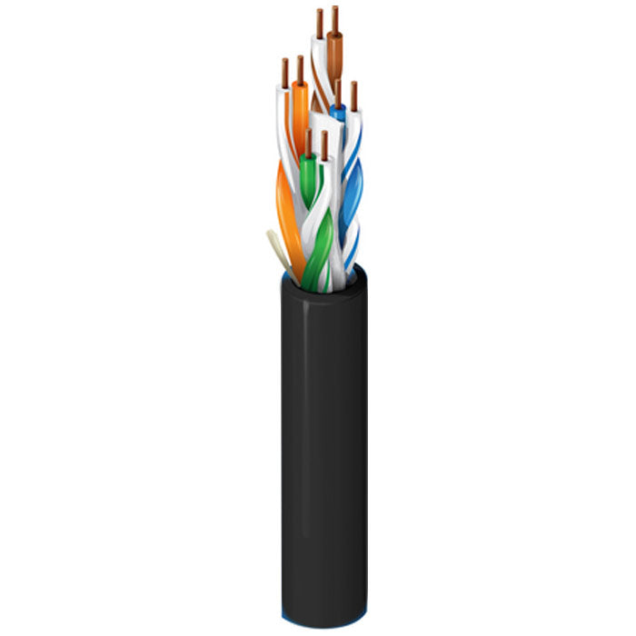 Belden 2412 Enhanced Cat6e Non-Bonded-Pair Cable (Black/1000 Foot Spool)