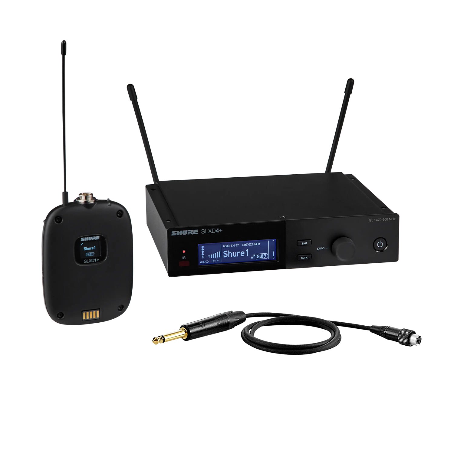 Shure SLXD14+ - Bodypack Wireless System (G57 Band/470-616 MHz)