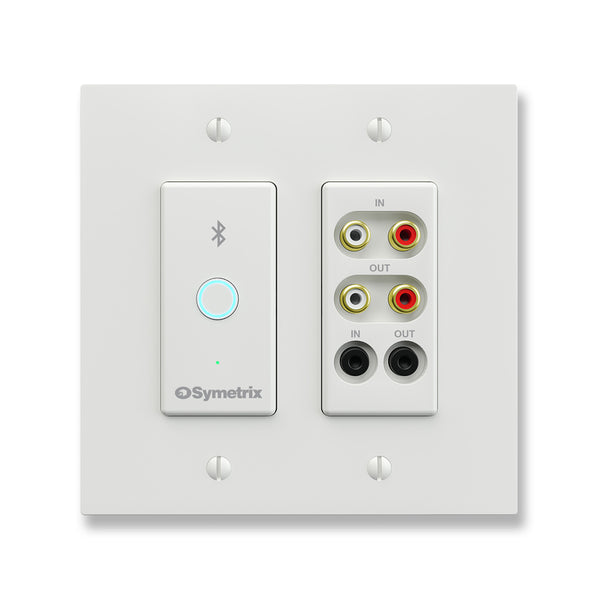 Symetrix xIO Bluetooth RCA-3.5 - Dual-Gang Dante / Bluetooth Endpoint (White)