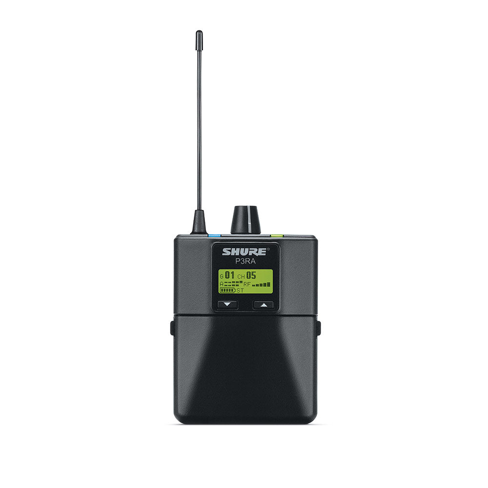 Shure P3RA Bodypack Receiver for PSM300 Systems (J13 Band - 566-590 MHz)