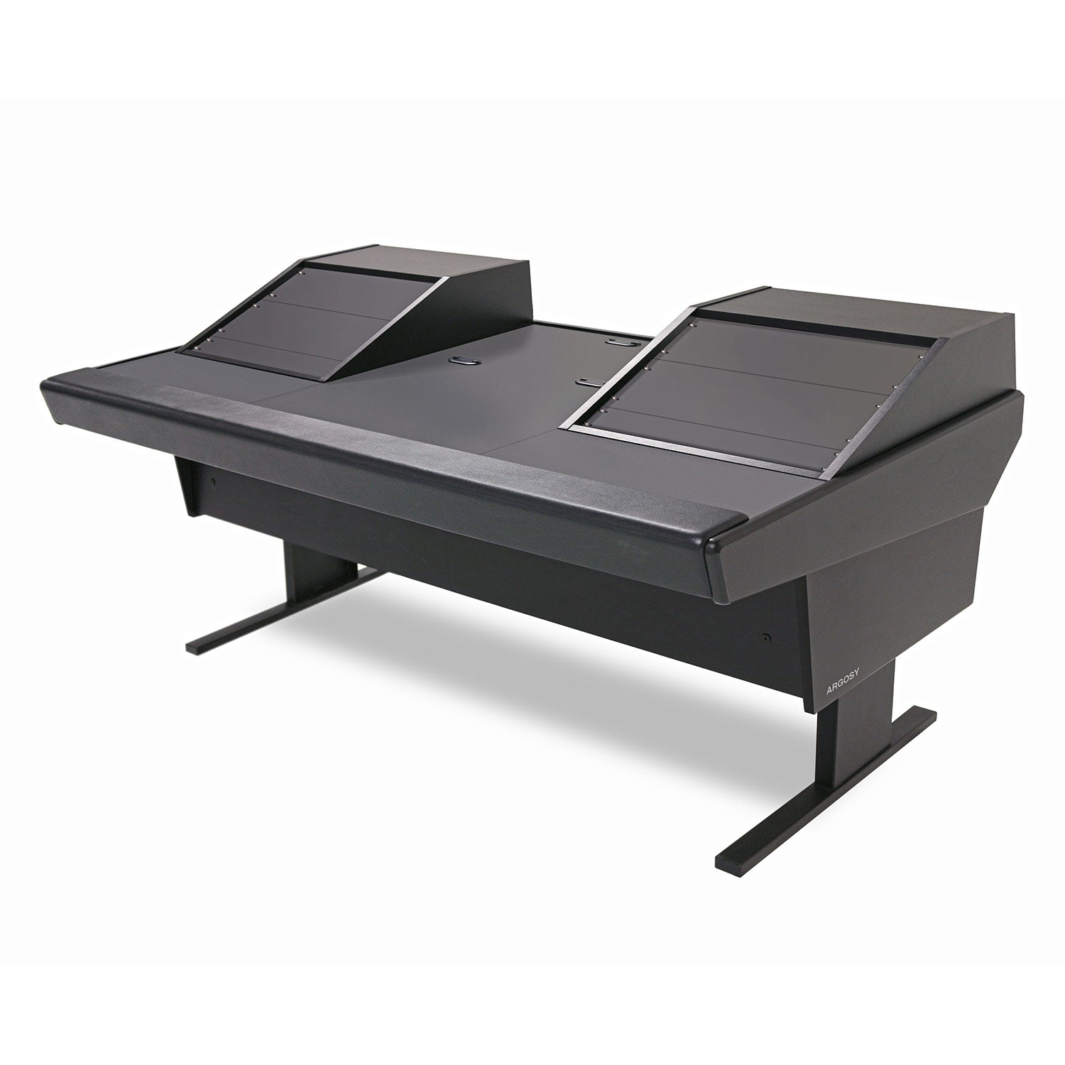 Argosy 70-70V2R1003-B-B Universal 70V Series W/25" Flat Desk Insert, 2)Vr1003 Rack Units & Black End Panels