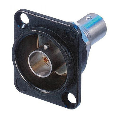 Neutrik NBB75DFGB Grounded BNC Bulkhead Feedthrough Receptacle - Black