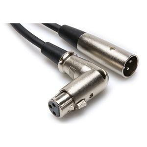 Hosa XFF-101.5 Balanced Interconnect, Right-angle XLR3F to XLR3M, 1.5 feet