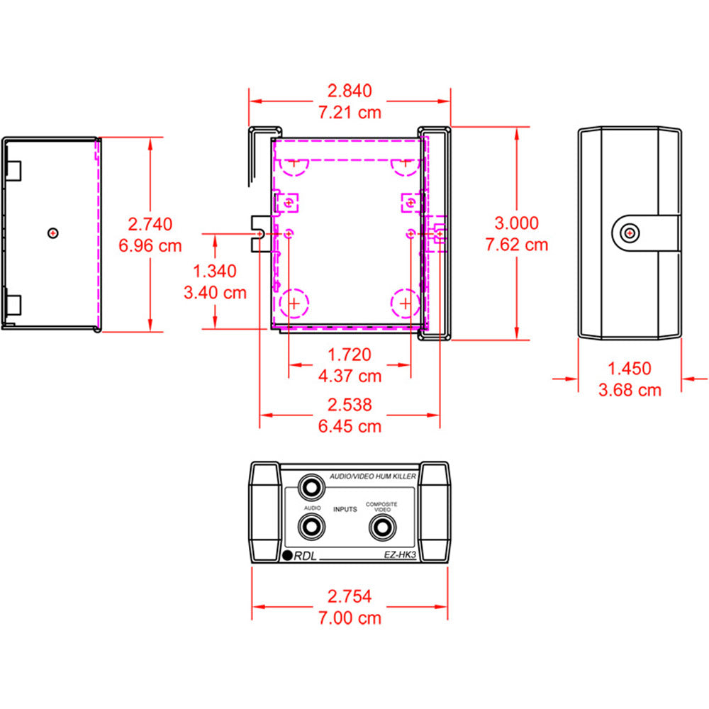 RDL EZ-HK3 Audio / Video Hum Killer / Eliminator