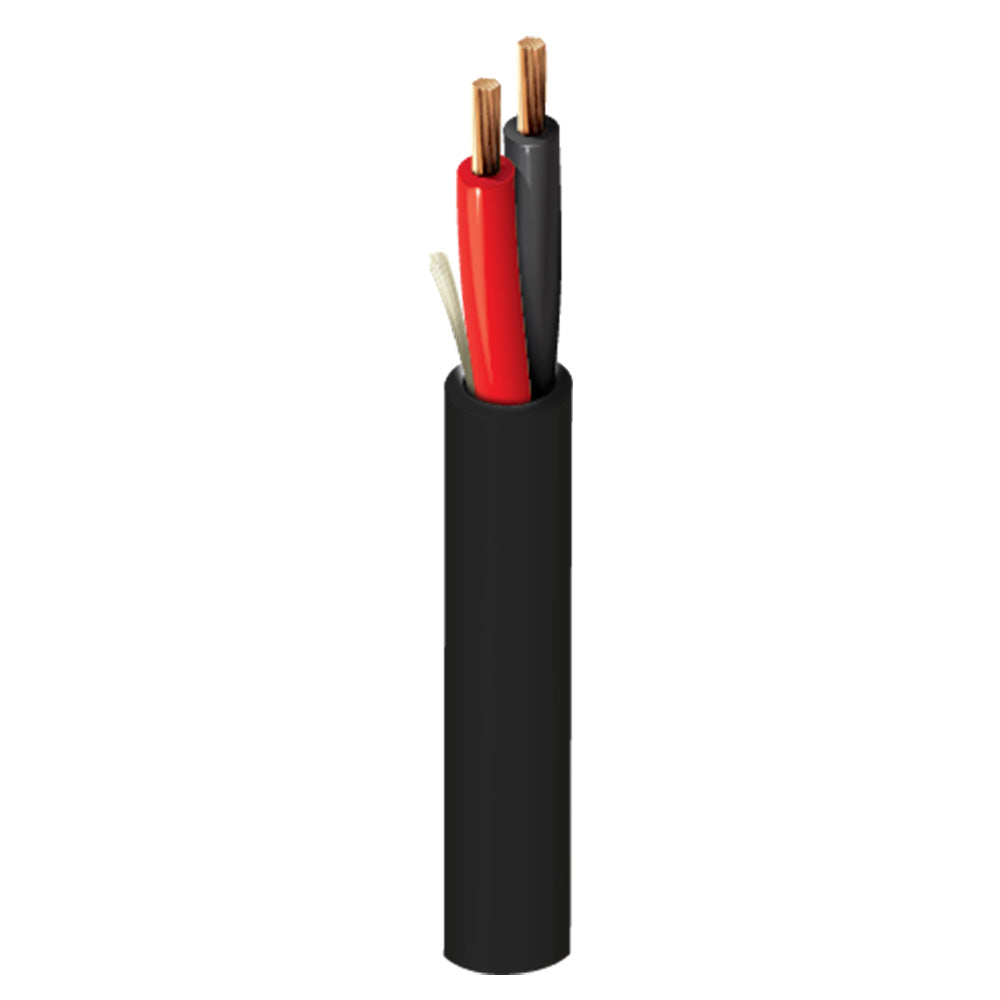 Belden 6200UE - Plenum Rated 16 AWG 2-Conductor Speaker Cable (Black Jacket / 1000 Foot Spool)