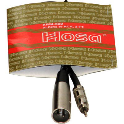 Hosa XRM-302 RCA to XLR Male Pro Cable - 2 Feet