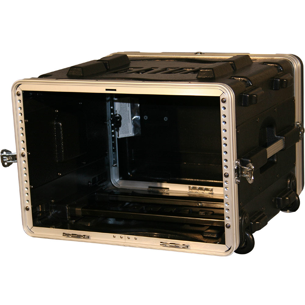 Gator GRR-6L Rolling ATA Style 6U Deluxe Polethylene Rack with Front and Rear Rack Rails