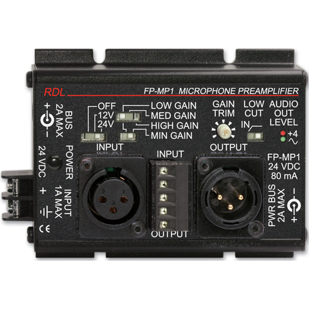 RDL FP-MP1 Studio Quality Mic Preamp w/ Phantom - Terminals & XLR