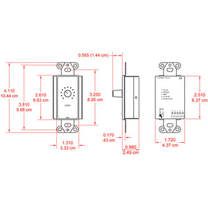 RDL DB-RLC10 Remote Level Control in Decora Wall Plate (Black) - Custom Engraving Option