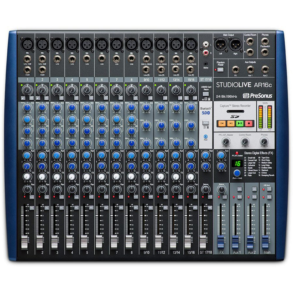 PreSonus StudioLive AR16c: 16-Channel USB-C Compatible Audio Interface/Analog Mixer/Stereo SD Recorder