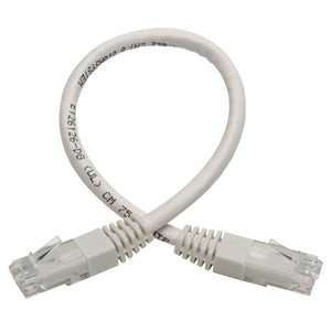 Tripp Lite N200-001-WH - Premium Cat5/5e/6 Gigabit Molded Patch Cable, RJ45 M/M 550MHZ WHITE 1 Foot