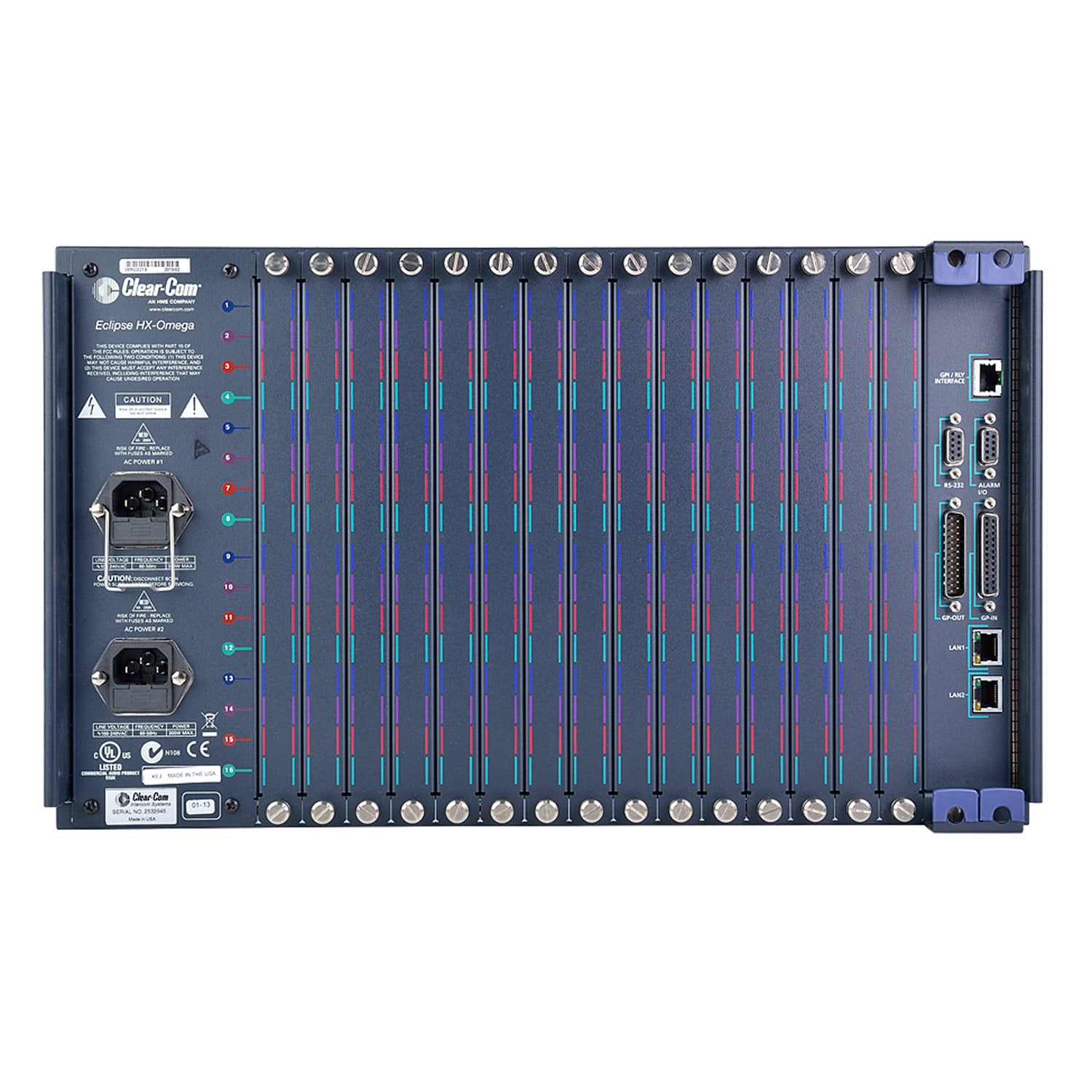 Clear-Com ECLIPSE-HX-OMEGA-48P - Eclipse HX Omega Modular Intercom Frame (48 Analog Ports / 2 CPU)