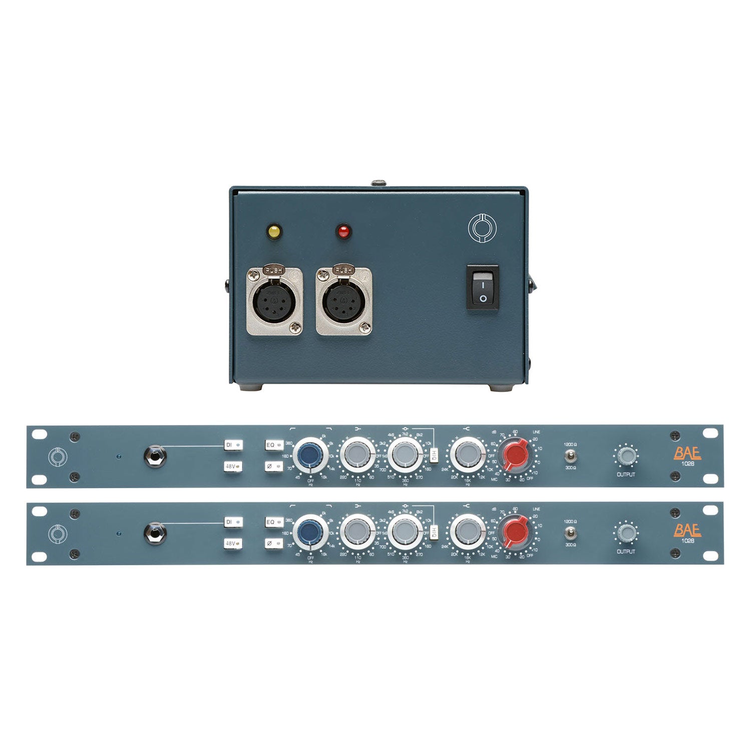 BAE 1028 Rackmount Mic Preamp and Equalizer (Matched Pair with PSU)