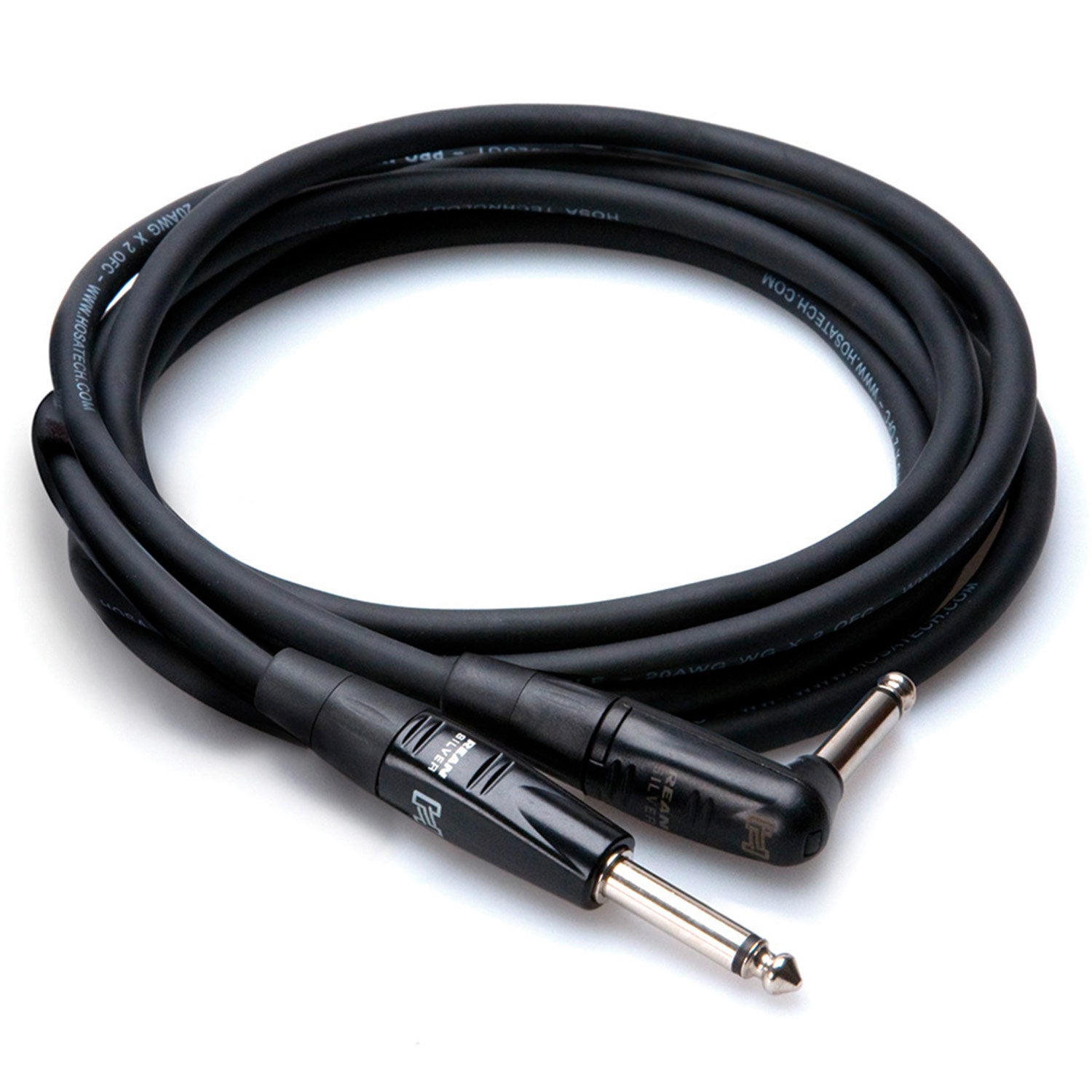 Hosa HGTR-005R REAN Straight to Right-angle Pro Guitar Cable, 5 feet