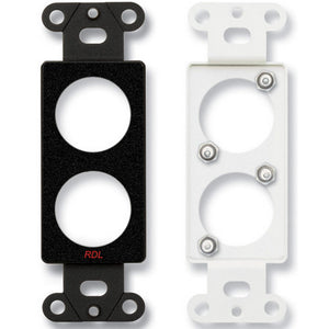 RDL DB-D2 Double Wall Plate for D-Series Connectors (Black) - Custom Engraving Option