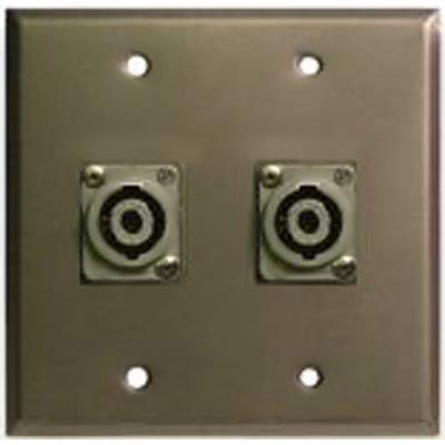 Whirlwind WP2B/2QW 2 Gang Wall Plate for 2 Whirlwind WCQF 1/4" Jacks - Black